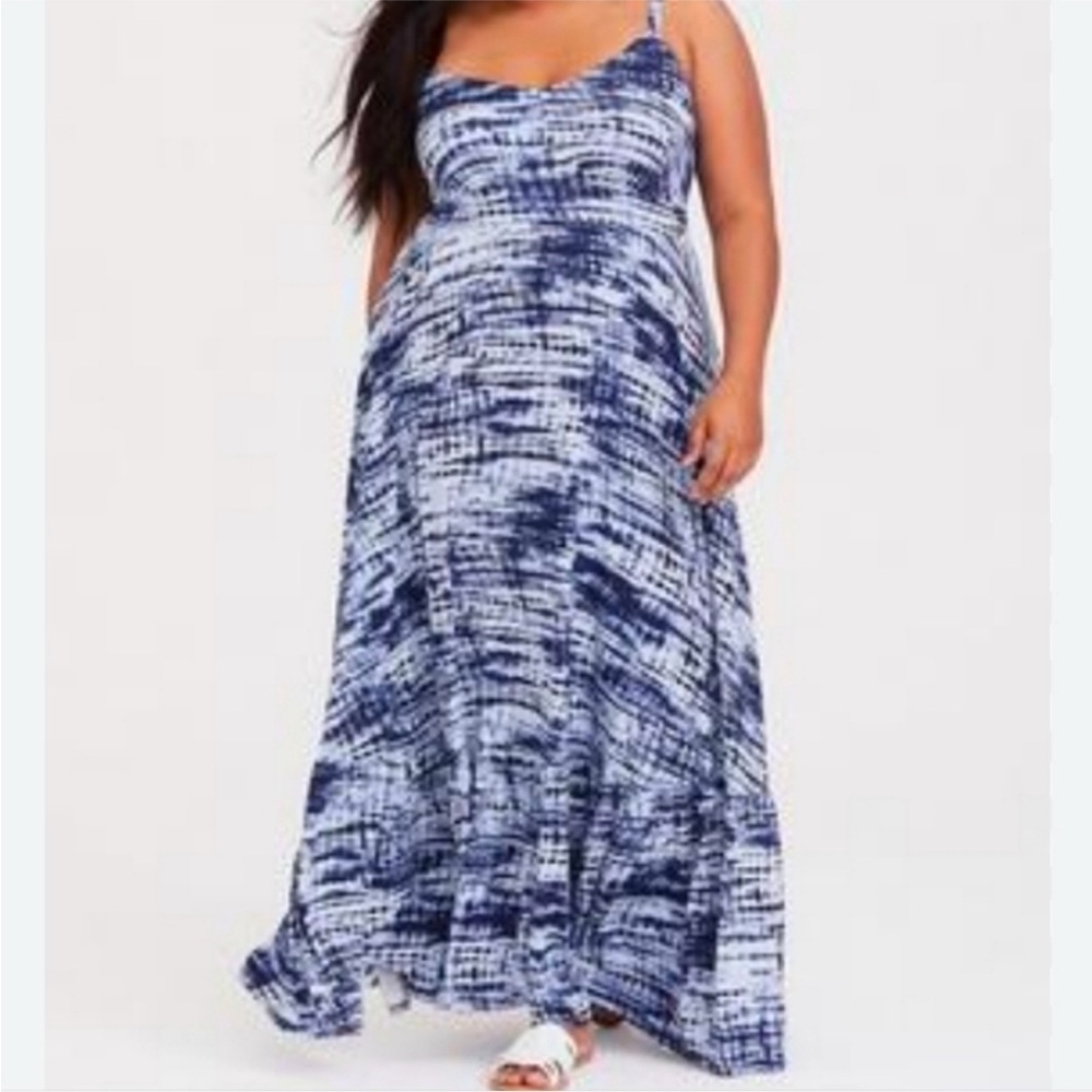 Torrid maxi tie dye super soft tiered dress
